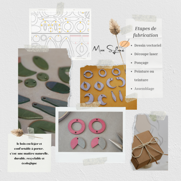 Store &oslash;reringe af tr&aelig; malet gr&oslash;nt eller gr&aring;t