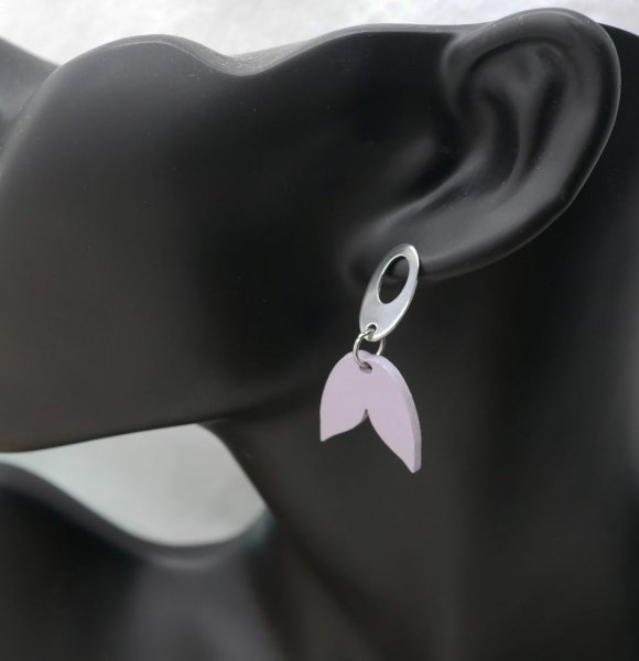 Boucles d'oreilles pendantes g&eacute;om&eacute;triques en bois parmes 