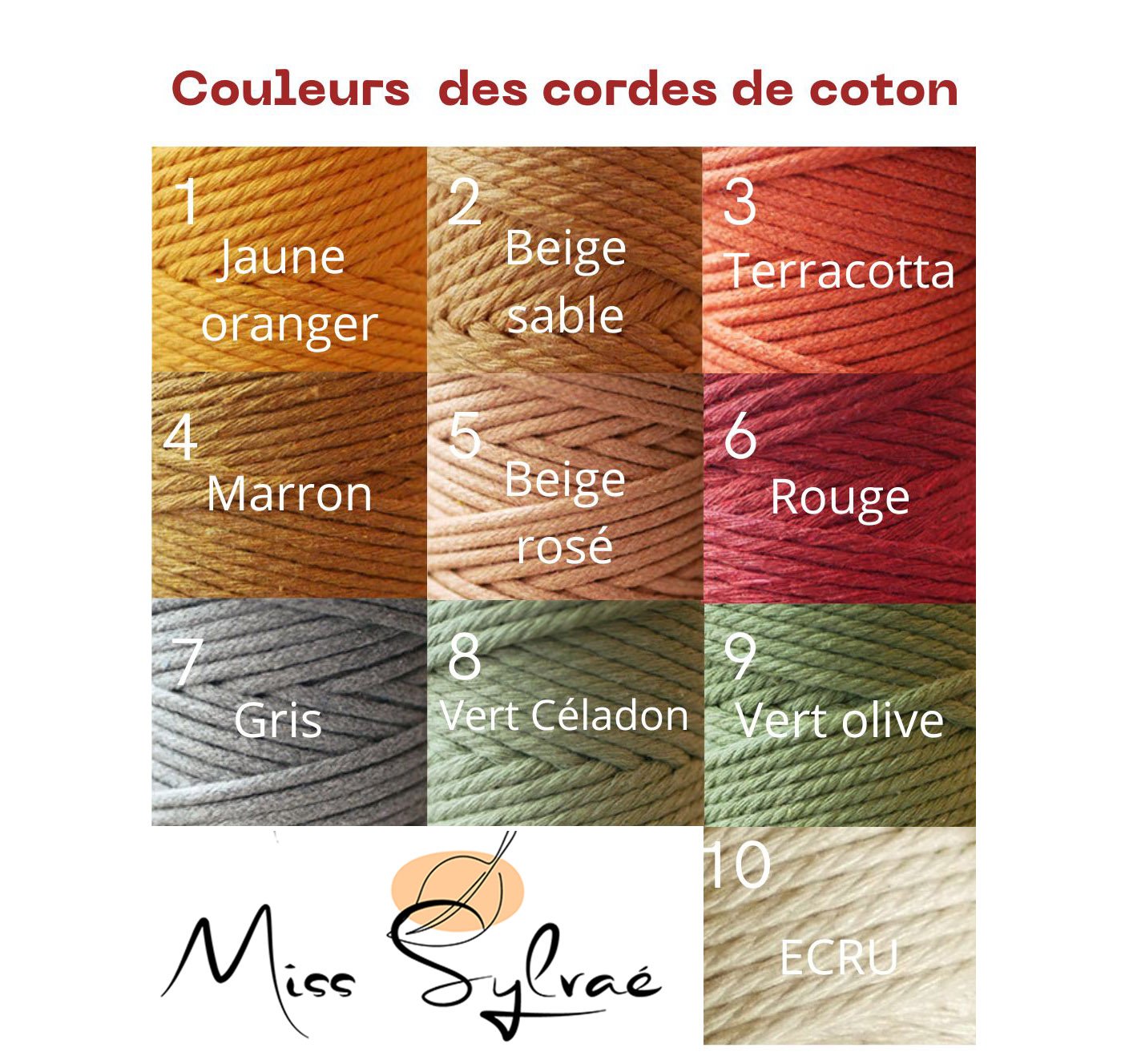 Porte-cl&eacute;s macram&eacute; corde coton couleur au choix 