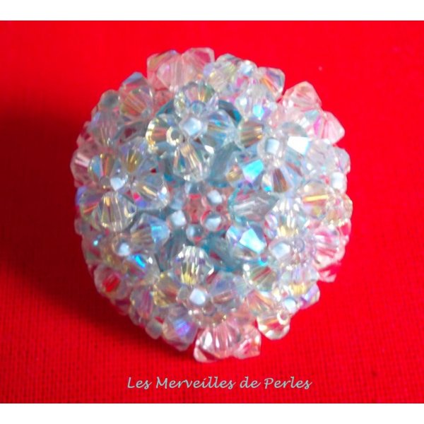 Crystal Blue Ring med Swarovski krystalfacetter og spinnere