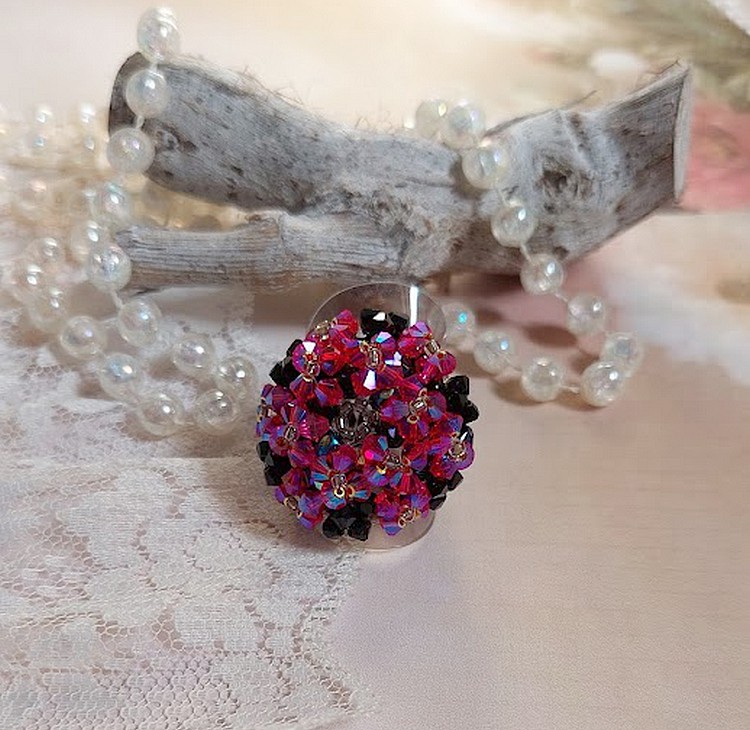 Elegance ring med Swarovski krystalfacetter og spinnere