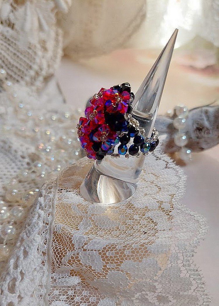 Elegance ring med Swarovski krystalfacetter og spinnere