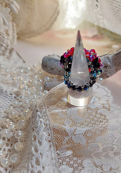 Elegance ring med Swarovski krystalfacetter og spinnere