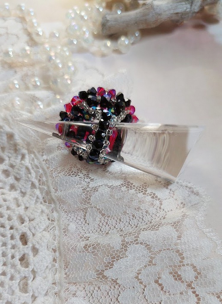 Elegance ring med Swarovski krystalfacetter og spinnere