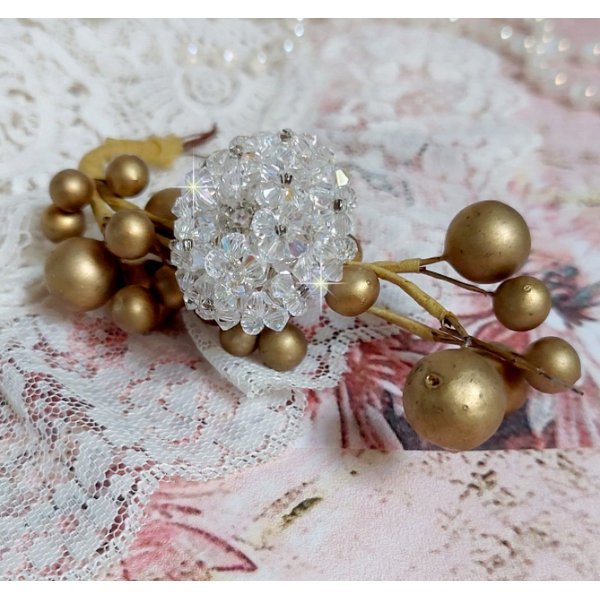 Flock ring med facetter og snurrende toppe i Swarovski krystal