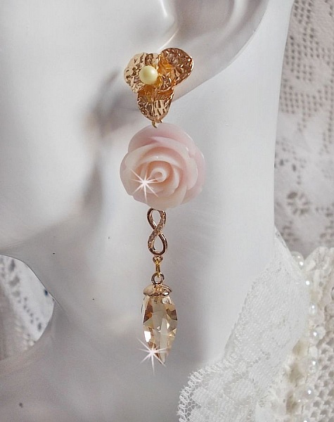 Forgyldt Bell'issim Violet Pink BO med Swarovski-krystaller og zirkonium