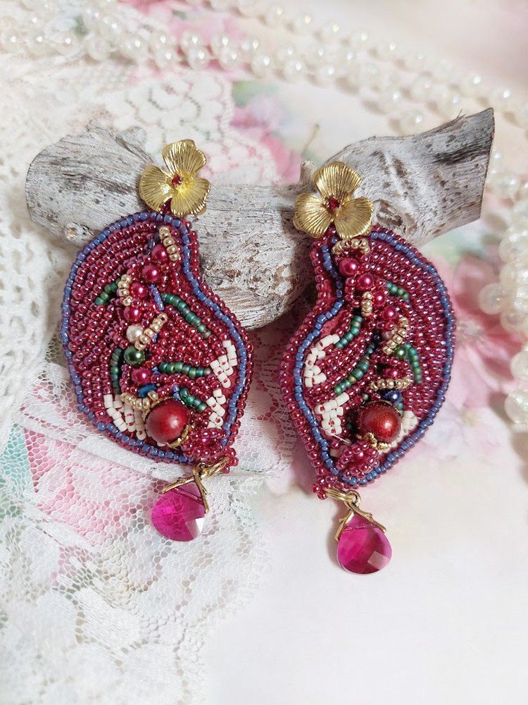 BO Enchantement d'Automne broderet med Swarovski-krystaller, perler og frøperler