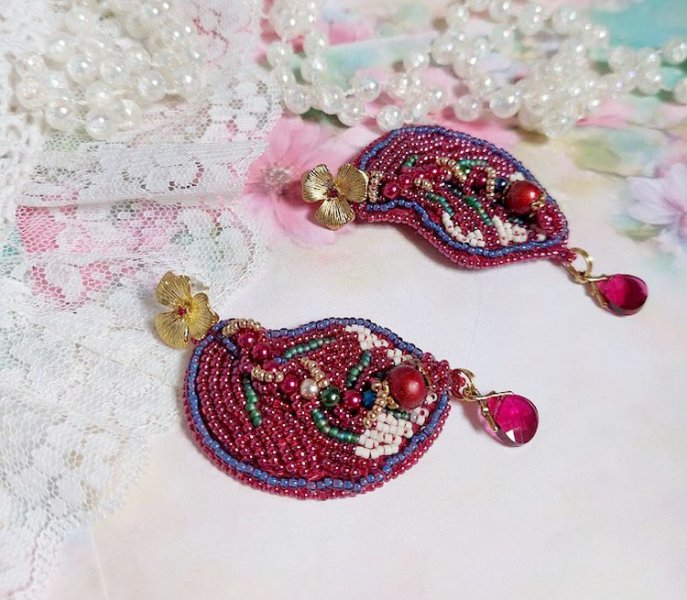 BO Enchantement d'Automne broderet med Swarovski-krystaller, perler og frøperler