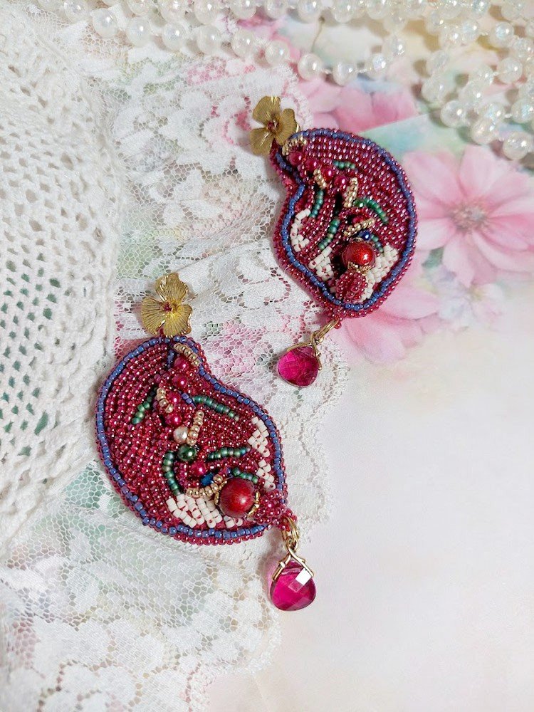 BO Enchantement d'Automne broderet med Swarovski-krystaller, perler og frøperler