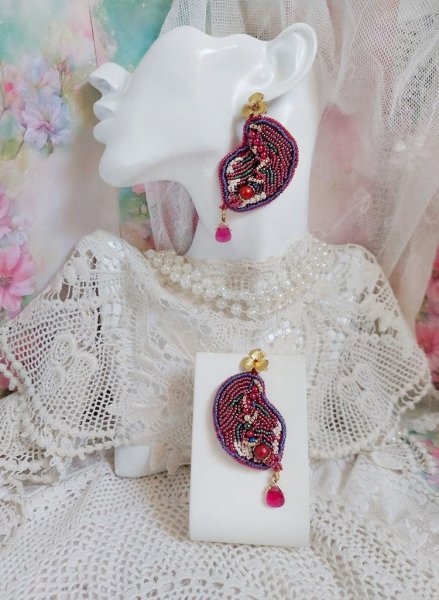 BO Enchantement d'Automne broderet med Swarovski-krystaller, perler og fr&oslash;perler