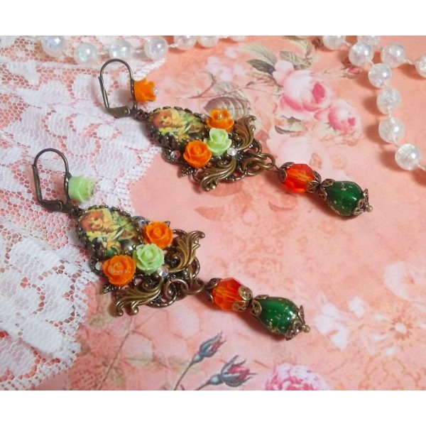 BO Fairy Aloes Pumpkin skabt med forst&oslash;rrelsesglas cabochons, resin roser og krystaller