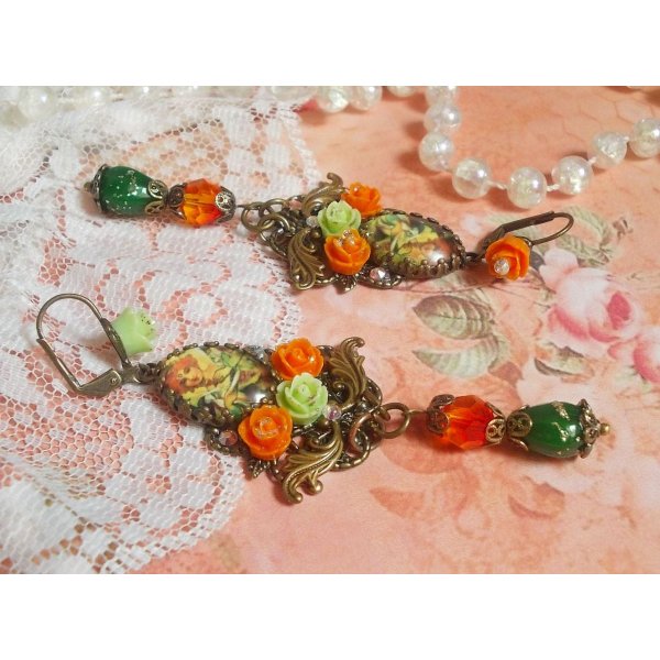 BO Fairy Aloes Pumpkin skabt med forst&oslash;rrelsesglas cabochons, resin roser og krystaller