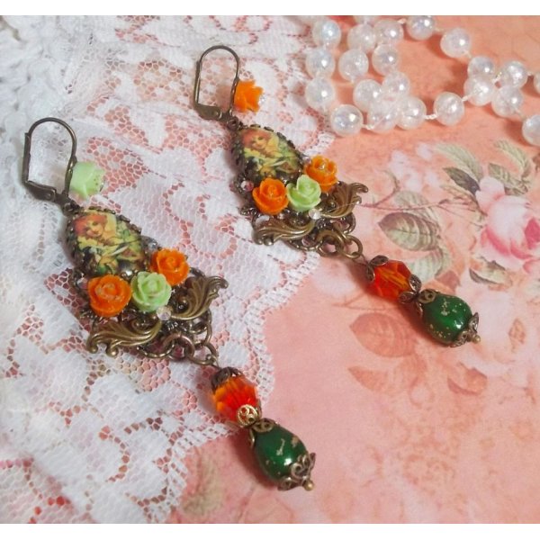 BO Fairy Aloes Pumpkin skabt med forst&oslash;rrelsesglas cabochons, resin roser og krystaller