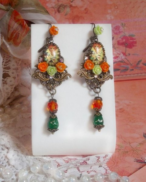 BO Fairy Aloes Pumpkin skabt med forst&oslash;rrelsesglas cabochons, resin roser og krystaller