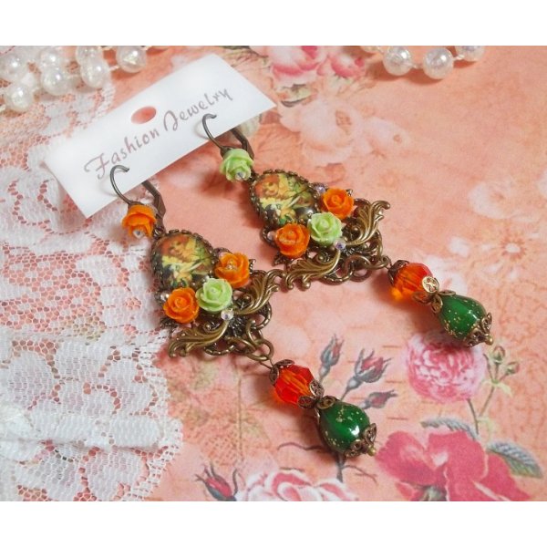 BO Fairy Aloes Pumpkin skabt med forst&oslash;rrelsesglas cabochons, resin roser og krystaller