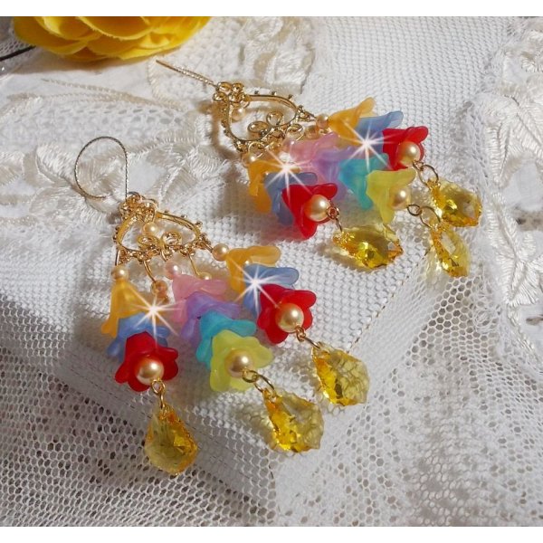 BO Garden Flowers med Swarovski-krystaller og Lucite-blomster i forskellige farver