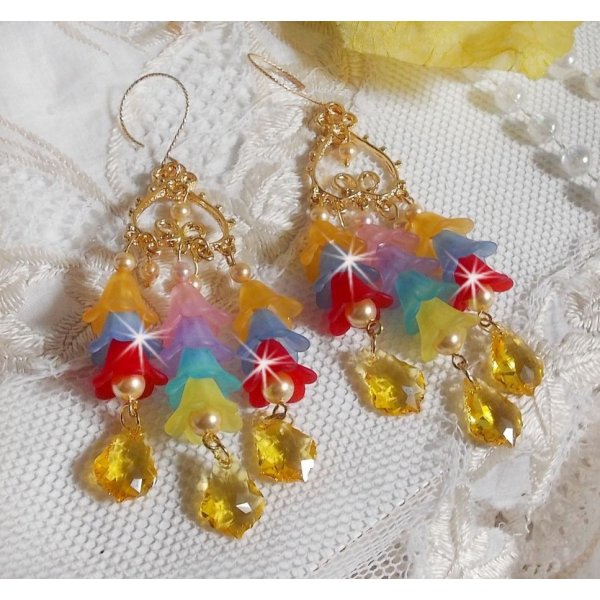 BO Garden Flowers med Swarovski-krystaller og Lucite-blomster i forskellige farver