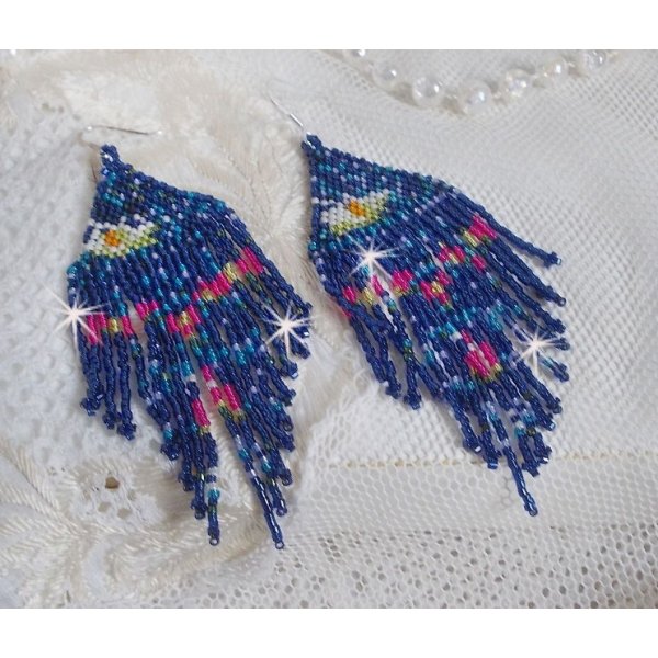 BO Vandliljer skabt med Miyuki fr&oslash;planter og Toho i bl&aring;, pink, hvid, gul, orange og gr&oslash;n