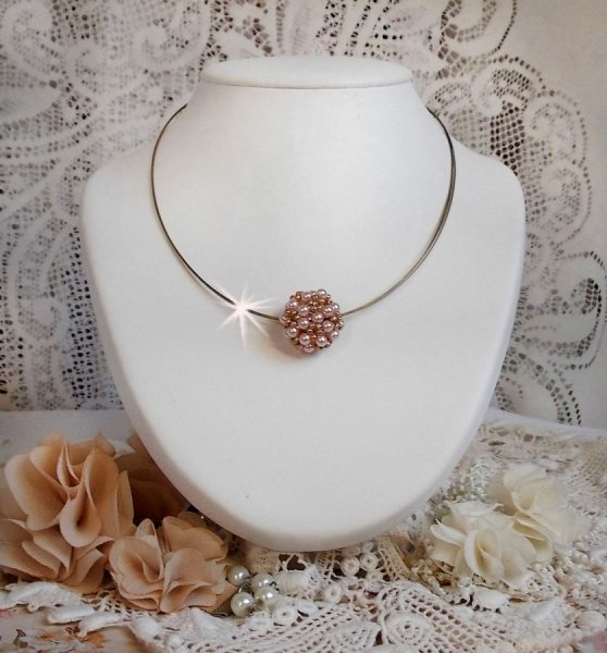 Pearl Ball vedh&aelig;ng halsk&aelig;de med Swarovski krystalperler