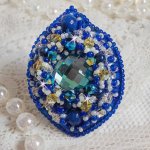 Blue Palace ring, et autentisk design med blå frøperler og Swarovski krystaller