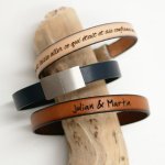 Læderarmbånd, der kan personliggøres ved gravering elegant magnetlås