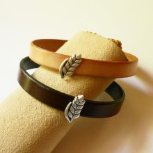 Læderarmbånd med sløjfe, der kan tilpasses Epi de blé, noces de froment til mænd og kvinder
