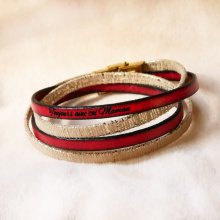 Dobbelt guldlæderarmbånd til kvinder, der kan gøres personligt med indgravering
