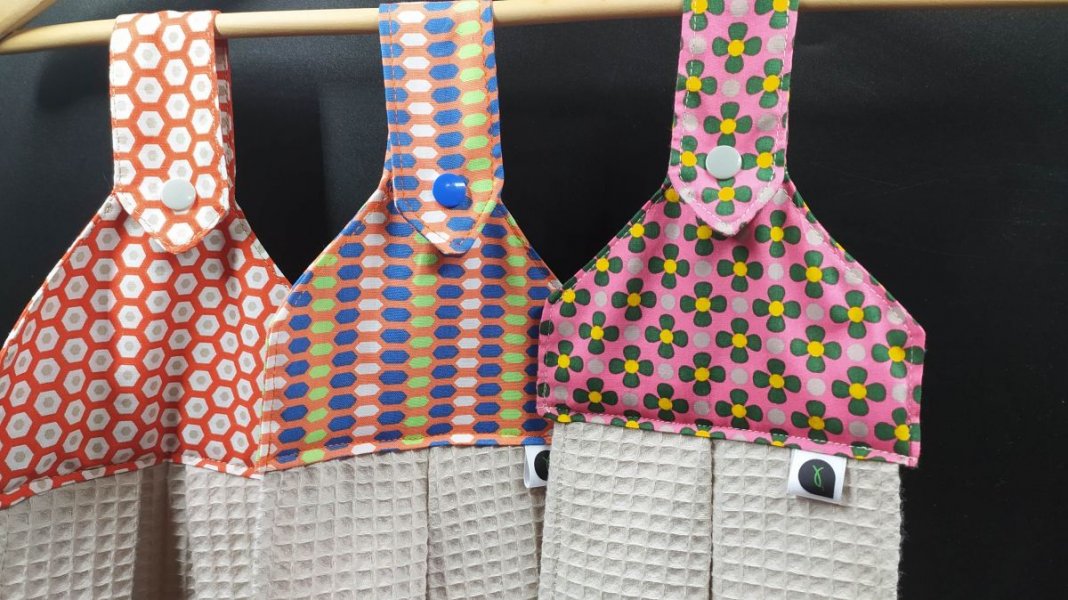 Torchon &agrave; clipser en tissu Oeko-Tex / pour mains, vaisselle, surfaces