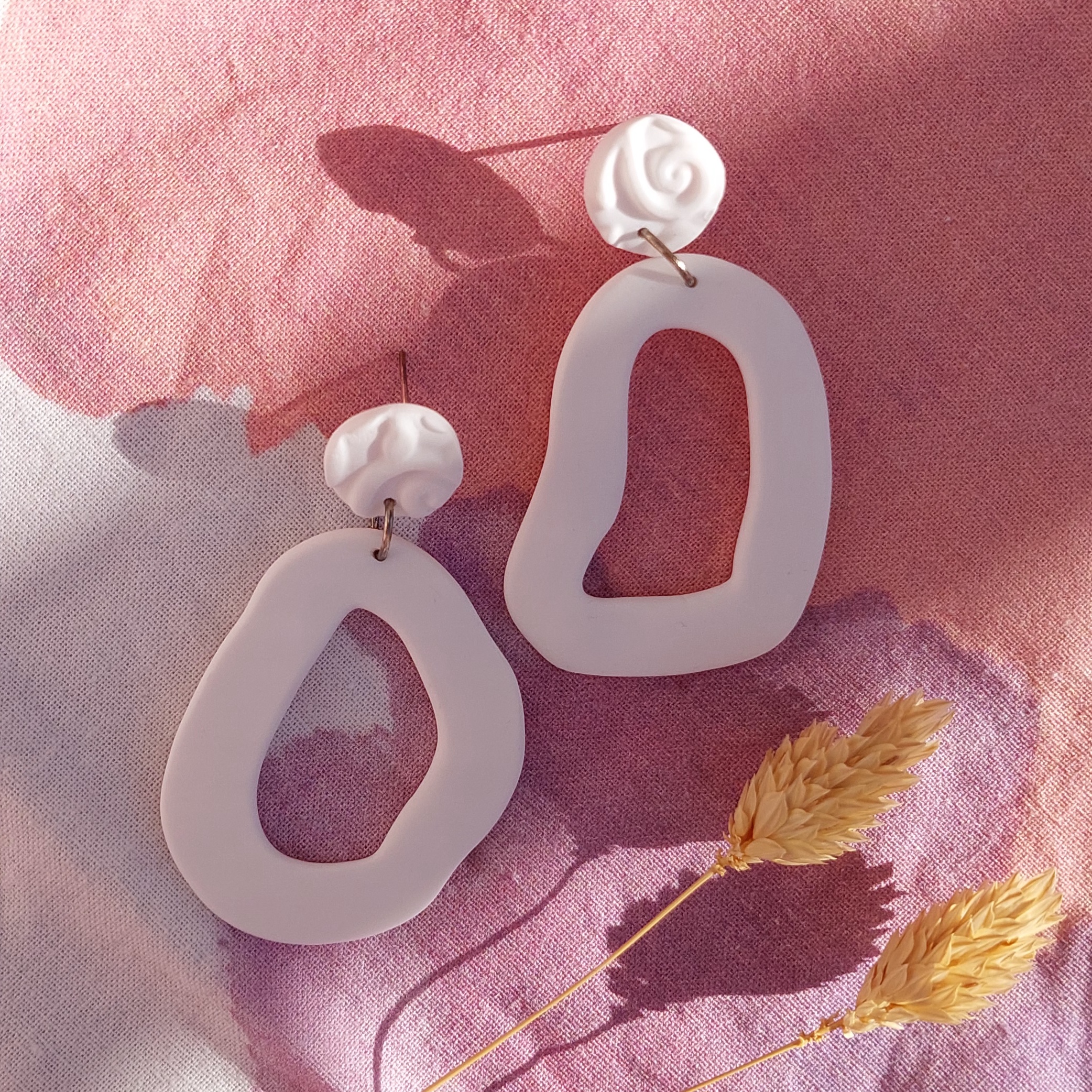 Boucles d'oreilles pendantes - Coton