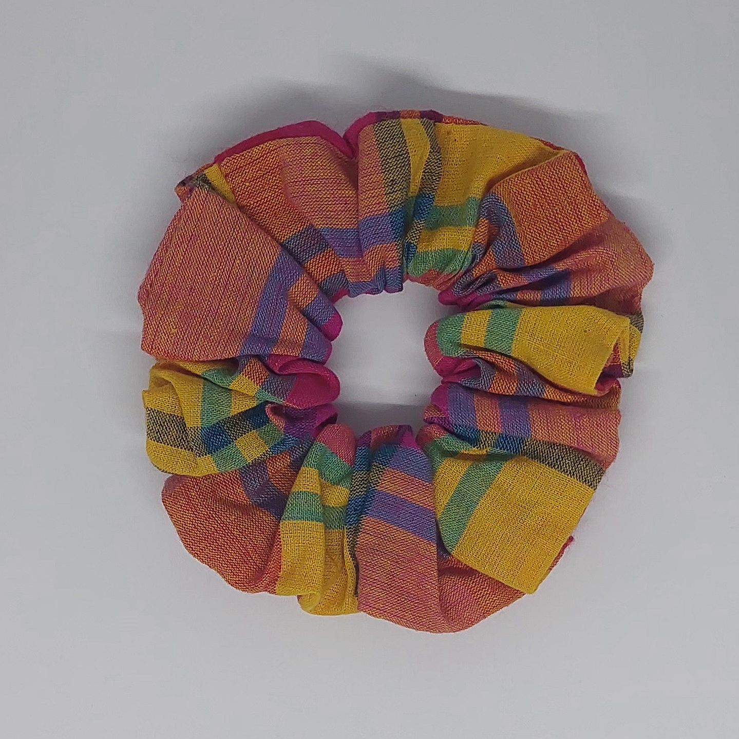 Chouchou &agrave; carreaux multicolore -  Automne