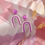 Boucles d'oreilles pendantes - Iridis Violine