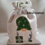 Petit pochon de Noël Gnome au bonnet vert