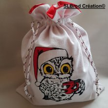 Pochon de Noël Taille moyenne Hibou de Noël