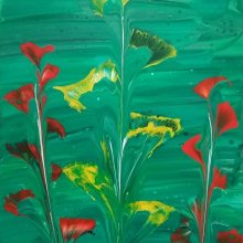 Peinture abstraite - Fleurs aquatiques